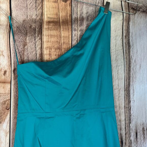 J. Crew Factory One Shoulder Teal Dress 18 NWT Cocktail Wedding Guest Event - Picture 3 of 9